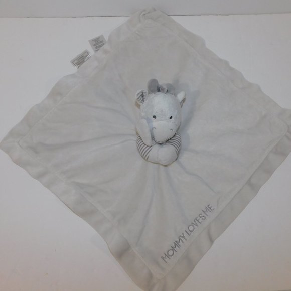 Carters Gray Giraffe MOMMY LOVES ME Security Blanket w Rattle Lovey Nunu - Picture 3 of 7